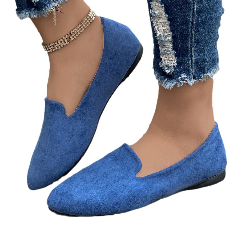 Single Shoes Women's Spring and Autumn New Casual Flat Bottom Pointed Head One Pedal