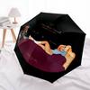Sabrina pattern, automatic folding umbrella, portable and foldable design, 8 ribs, a Christmas or birthday gift.