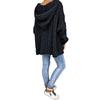 Women Fashion Loose Large Size Solid Color Hood Long Sleeves Sweater Tops