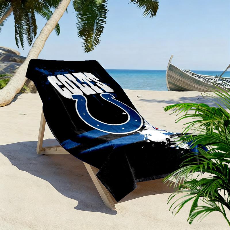 Indianapolis Colts Print Beach Towel, Large Soft Quick Dry Towel for Beach Camping Swimming