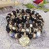 Women Beaded Bracelet Set | Colorful Boho Stackable Trendy Design with Crystal Accents Multilayer Bangle Bracelet | Fashion Stretch Braclets Jewelry