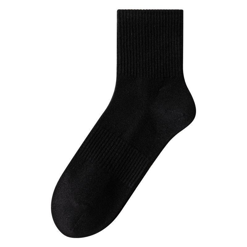 Men's Black Winter Wool-Acrylic Socks: Warm, Deodorizing, Antibacterial, All-Match.