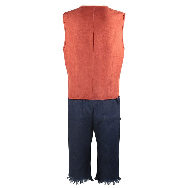 Movie Cosplay Costume for Men, Same Style as Luffy, with Vest and Straw Hat, Halloween Performance Outfit, Real-Life Version Luffy Cosplay Costume