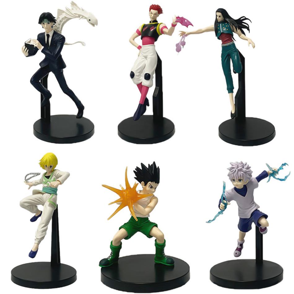 Hunter X Hunter Набор из 6 фигурок персонажей аниме Гон Киллуа Курапика Хисока Хролло Иллуми ПВХ Коллекционная модель Игрушки Подарки В наличии