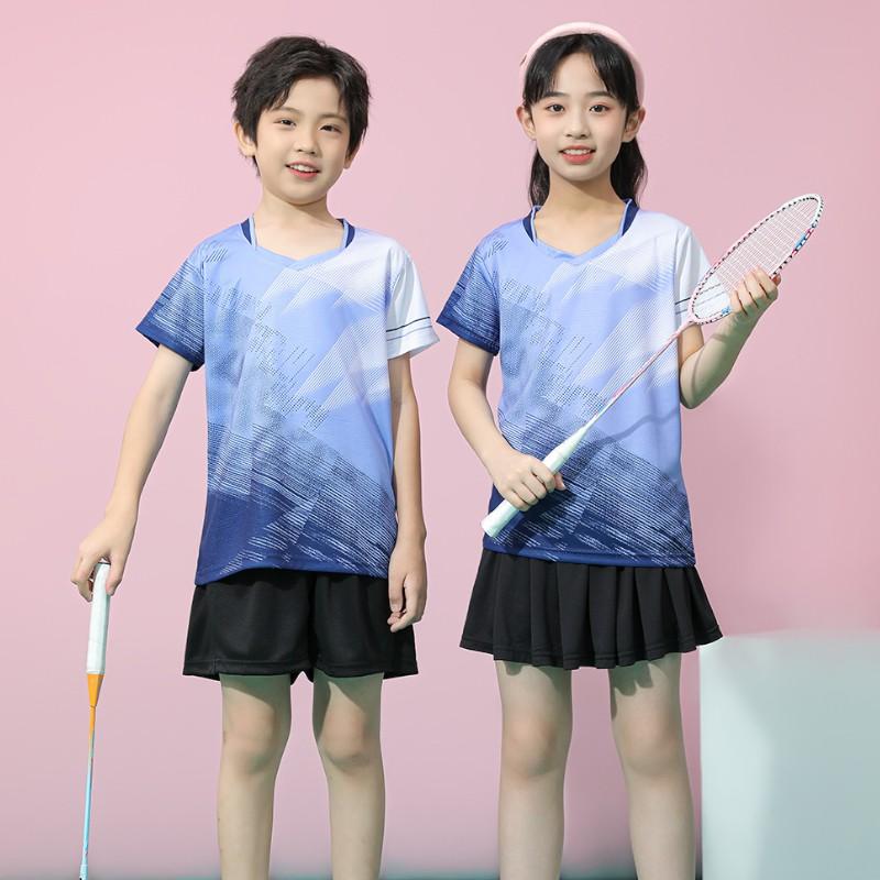 Kids Quick-Dry Badminton Table Tennis Sport Set Boys Girls Athletic Training Outfit Lightweight