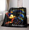 Custom Name Shadow Sonic Flannel Blanket Throw Blanket Soft Warm Sofa Bed Decor Unique Gift