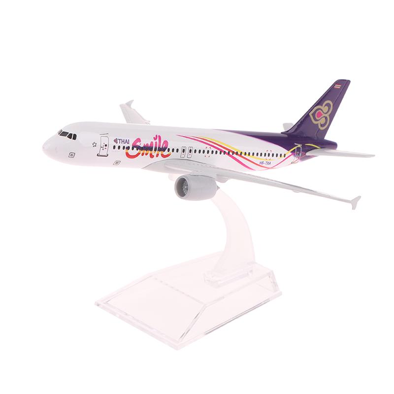 16 см Металлическая Модель Самолета Реплика Thai Smile 320 Самолет Масштаб Авиация Литой Миниатюрное Искусство Декор для Дома Офиса Игрушка Подарок