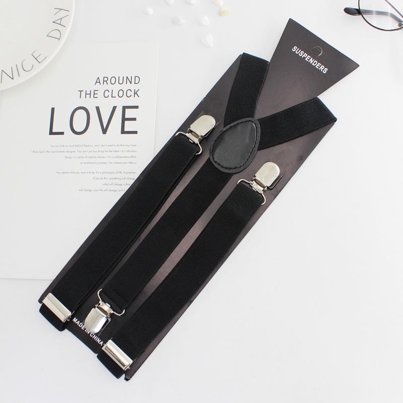 Adjustable Unisex Suspenders Clips for Trousers and Suit Pants, Elastic Webbing, Multi-Color Options