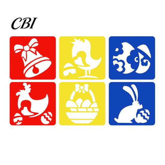 Easy Hold Paint Template 6 Pcs Painting Stencils, 5.5x5.9 Inch Washable Reusable DIY Home Decor Stencil Art Stencils for Wood Paper Fabric,