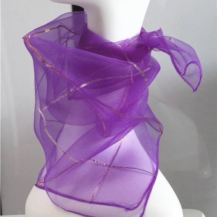 Весенне-летний тонкий женский маленький квадратный шарф, шелковый шарф, украшение из золотой нити, универсальный квадратный шарф 70 * 70