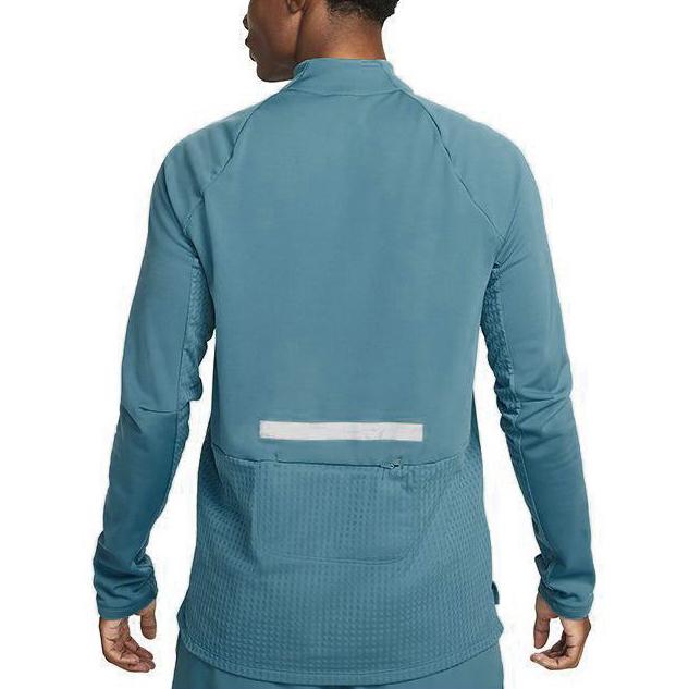 Nike Футболка для бега с длинными рукавами Therma-Fit Element Half-Zip, рукавами реглан и нашивкой с логотипом, мужская, синяя DV9298-379