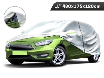 Чехол для автомобиля "L" 480x175x120 см, 3-слойный, светоотражатели, молния у двери