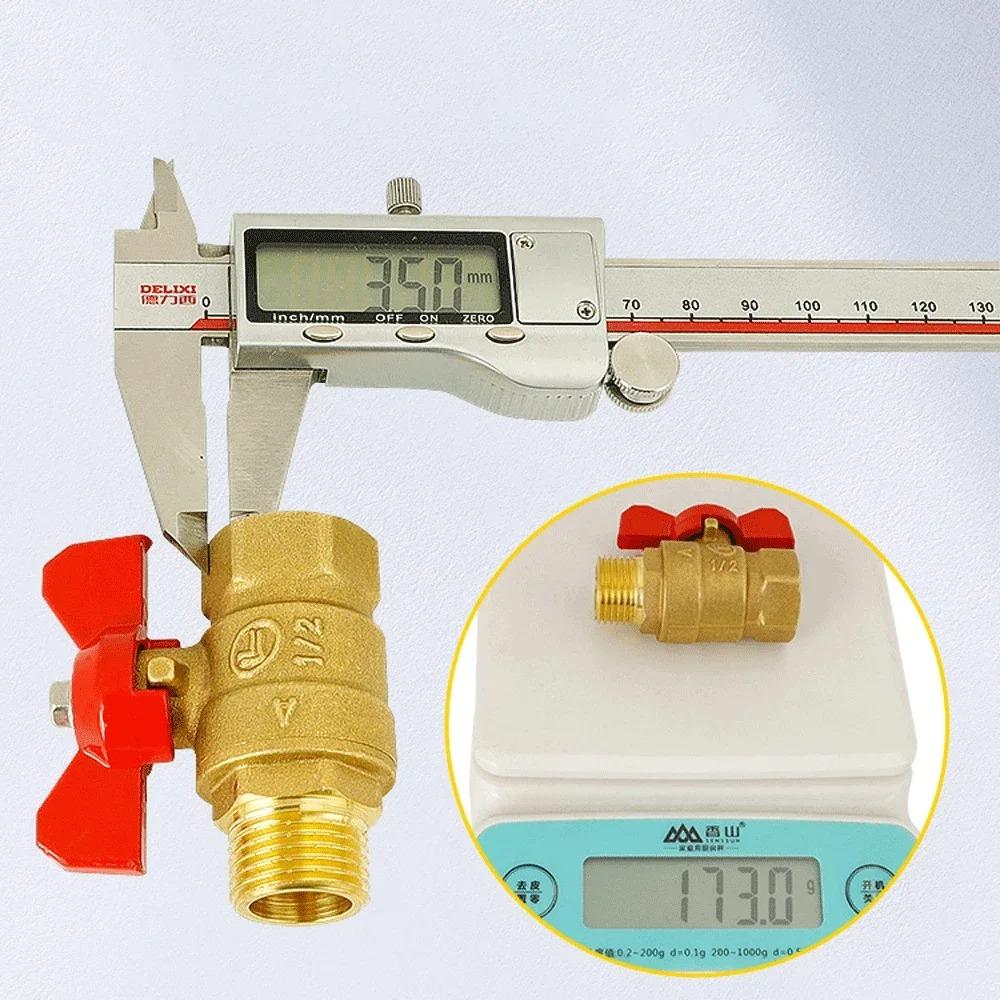 1/4" 3/8" 1/2" 3/4" BSPP Male To Female Brass Shut Off Ball Valve Fuel Gas with Red Blue Butterfly Handle Water Heater Switch
