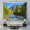 1pc Snow Mountain Green Plants Trees River Tapestry Wall Hanging Room Decor Bedroom Decor Living Room Background Natural Style Backdrop Cloth Tapestry