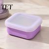 Travel Soap Holder for Camping Portable Silicone Box with Lid, Mini Square Waterproof Lightweight Accessory Toiletries Case, Reusable Container