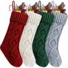 Christmas 18 Inches Large Size Cable Knitted Stocking Gifts & Decorations For Family Holiday Xmas Party