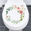 Peony Flower Toilet Stickers Vibrant Color Easy To Apply Long-lasting Firm Adhesion Bathroom Creative Toilet Wall Decals