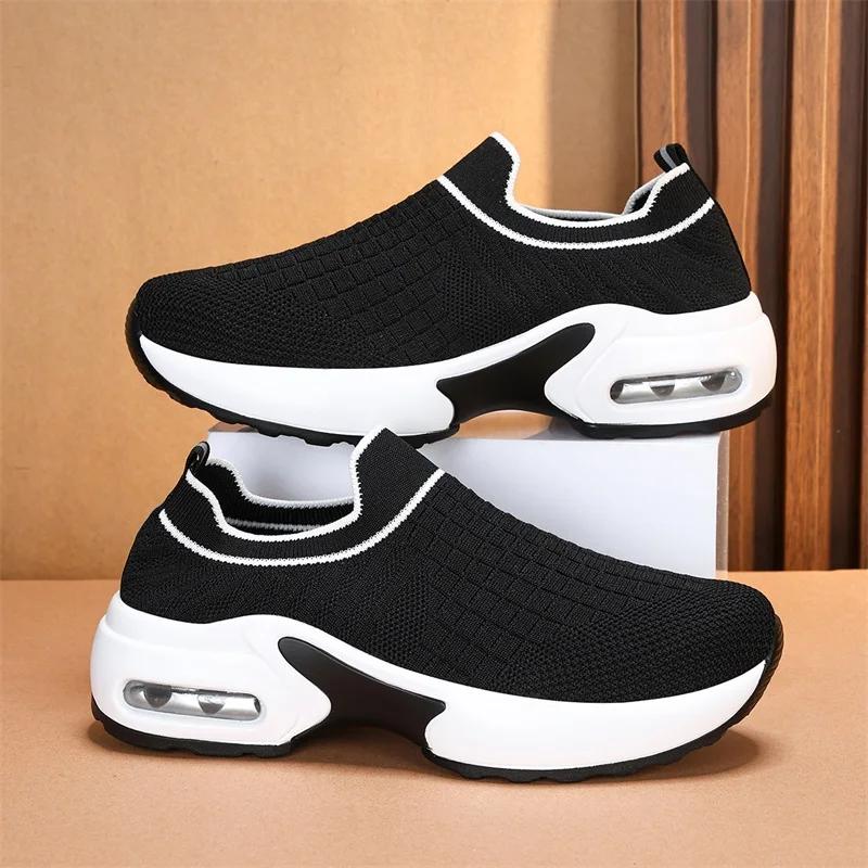 Женские теннисные спортивные туфли на мягкой подошве, летние дышащие повседневные сетчатые вулканизированные кроссовки