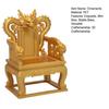 3D Printed Dragon Throne Ornament, Mini Emperor Chair Figurine with Gold Carving, Compact Desk Ornament & Key Holder Stand for Home Office Decor