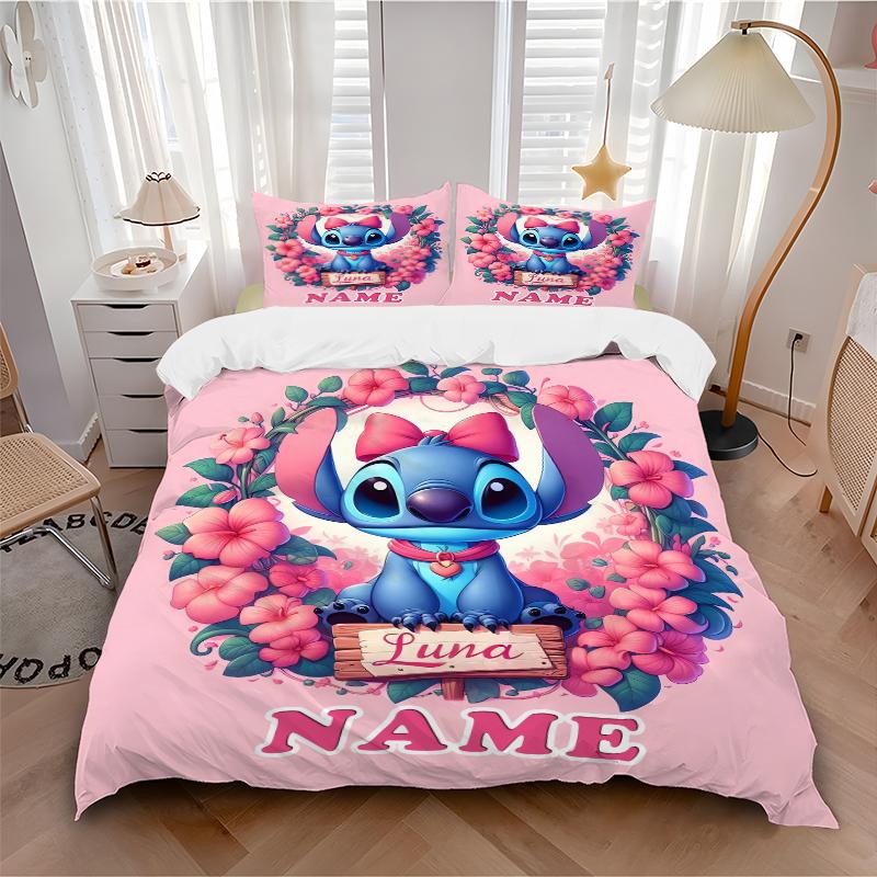 Custom Textile Luna's Stitch Bedding 3 Piece Set HD Print Duvet Cover Pillowcases for Teens Adult Bedroom Decoration