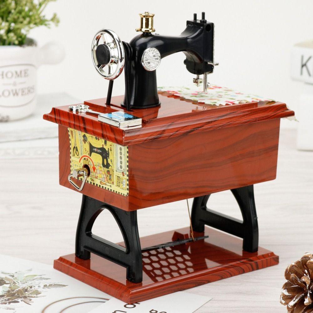 Simulation Dollhouse Sewing Machine Vintage Music Box Dollhouses Miniatures  Home Decoration