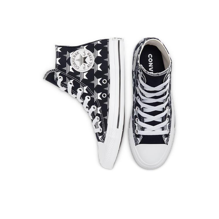 Converse Chuck Taylor All Star Удобные высокие кеды из парусины Унисекс Кроссовки Черные Белые 168808C