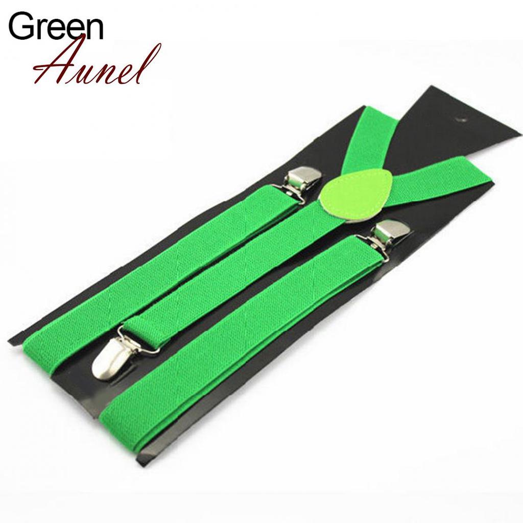 Men'S And Women'S Candy Color Clip Type Elastic Suspenders With Y-Shaped Adjustable Brackets Gifts