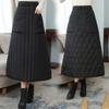 Autumn and Winter New Down Feather Cotton Half Body Skirt Women's Solid Color Elastic-waisted High-waist Half Body Long Skirt