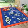 1pc Stitch Cartoon Carpet, 100% Polyester, Non-slip, Machine Washable, Waterproof, Outdoor Yard and Garden Decor, Home and Bedroom Decorative