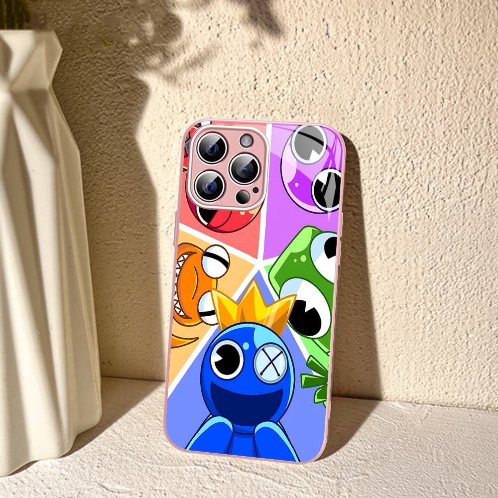 Cartoon R-Rainbow Friends Tempered Glass For Iphone 14 13 12 11 Pro Mini XS MAX 14Plus X XS XR Fundas