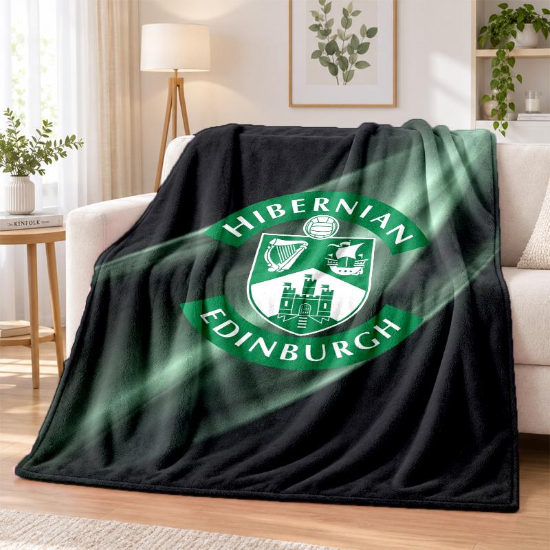 Фланелевое одеяло с принтом Hibernian FC, теплое и уютное, плед для кровати, для домашнего декора