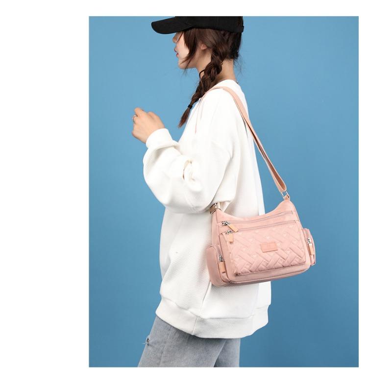 Осенняя большая сумка многоотделенческая женская сумка через плечо креативная ромбовидная стежка сумка кроссбоди большой вместимости нейлоновая ткань женская сумка