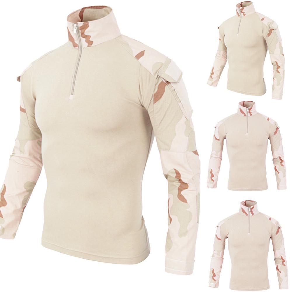 Мужская тактическая камуфляжная рубашка с длинными рукавами и мускулами, базовая однотонная блузка, футболка, топ