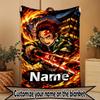 Custom Name Personalized Demon Slayer Print Blanket, Home Decor, Bedroom, Sofa, Camping, Couch, Gifts for Birthday ChristmasEnthusiasts