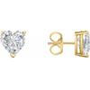 Jewels Prim 1,25 карата серьги-пусеты с бриллиантами огранки «сердце», из цельного 14-каратного желтого золота, с застежкой-пуссетой, для лучших украшений для женщин