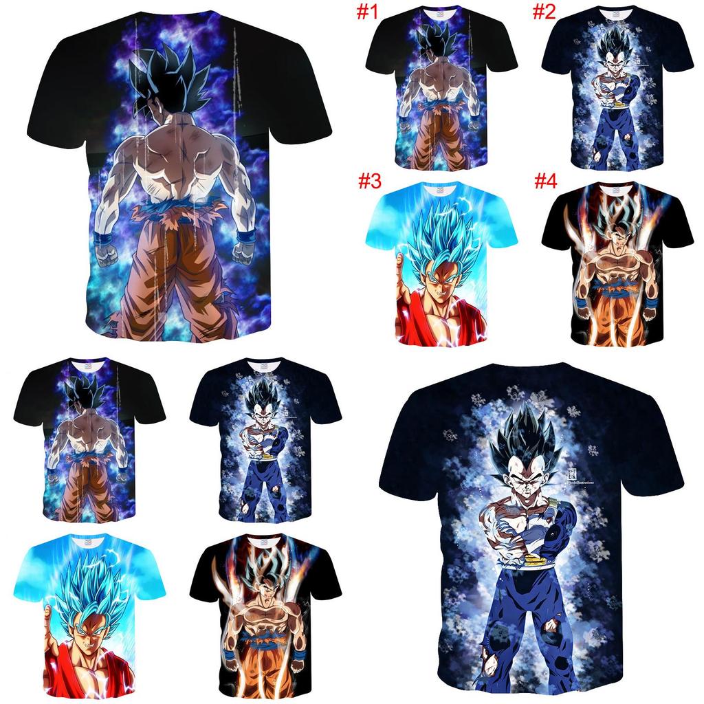 Exquisite 3d Print Dragon Ball Z Vegeta Goku Super Saiyan Casual Tee Anime Shirts