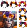 Хэллоуин/Мексиканские аксессуары для волос Карнавальная корона Косплей Повязка на голову Мексиканская корона из роз Цветочные формы Вечеринка Многоцветный
