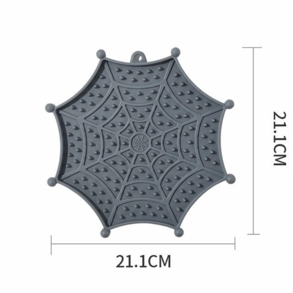 Suction Cup Base Slow Feeding Mat Spider Web Shape Cat Licking Plate for Cats and Dogs