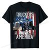 Trucker American Flag Truck Driver Shirt Truck Driver Gift T-Shirt Funny Men T Shirt Cotton Tops Tees Custom