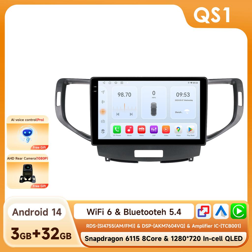 4G WIFI Carplay for Honda Accord 8 Acura TSX 2008 2009 2010 2011 2012 Car radio Android 12 Multimedia Video player 6115 Stereo