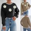 2025 New Autumn and Winter Women's Casual Pullover Loose Sweater Embroidered Fashion Top