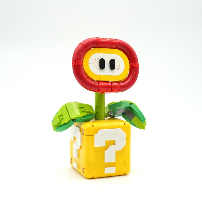New Creative Flame Flower Building Blocks MOC DIY Potted Plant Model Desktop Home Decor Gift Toys For Kids Adults 364pcs