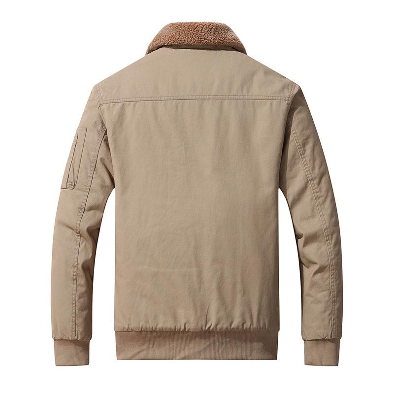 Мужская зимняя одежда с хлопковой подкладкой Повседневная утолщенная молодежная куртка с ворсом Куртка с хлопковой подкладкой Свитер с воротником Куртка с хлопковой подкладкой