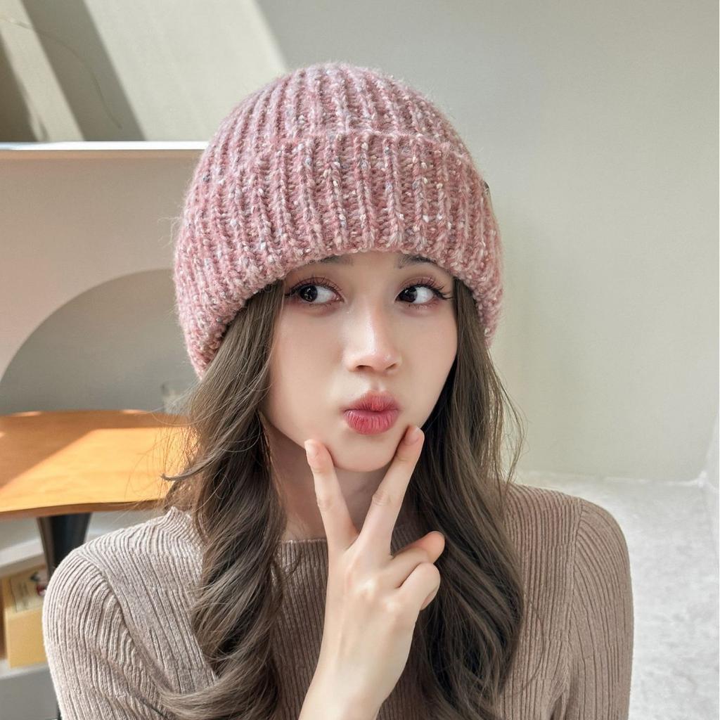 Вязаная шерстяная шапка зимняя утолщенная теплая защитная шапка-пуловер модная повседневная универсальная большая окружность головы холодная шапка