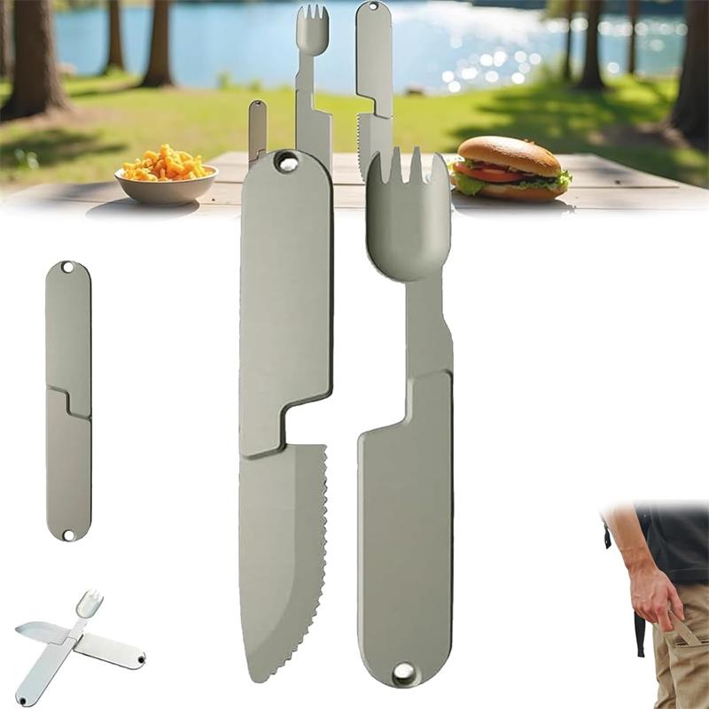 Camping Eating Utensils Set,Kopak Utensil Set,2 in 1 Camping Eating Utensils Set