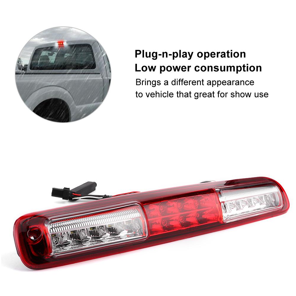 LED High Mount Third Brake Light Rear Lamp Fit for Chevy Silverado 1500 2500 3500 99 06Red and White