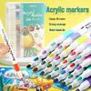 Набор акриловых маркеров 80 цветов для детей: Многослойные акварельные кисти в ПВХ коробке