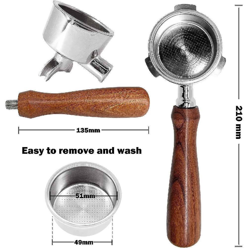 Фильтр для эспрессо, фильтр 51 мм, совместимый с кофеваркой DeLonghi Dedica EC680 EC685 Smeg, безнапорная корзина с двойным носиком (3 уха)