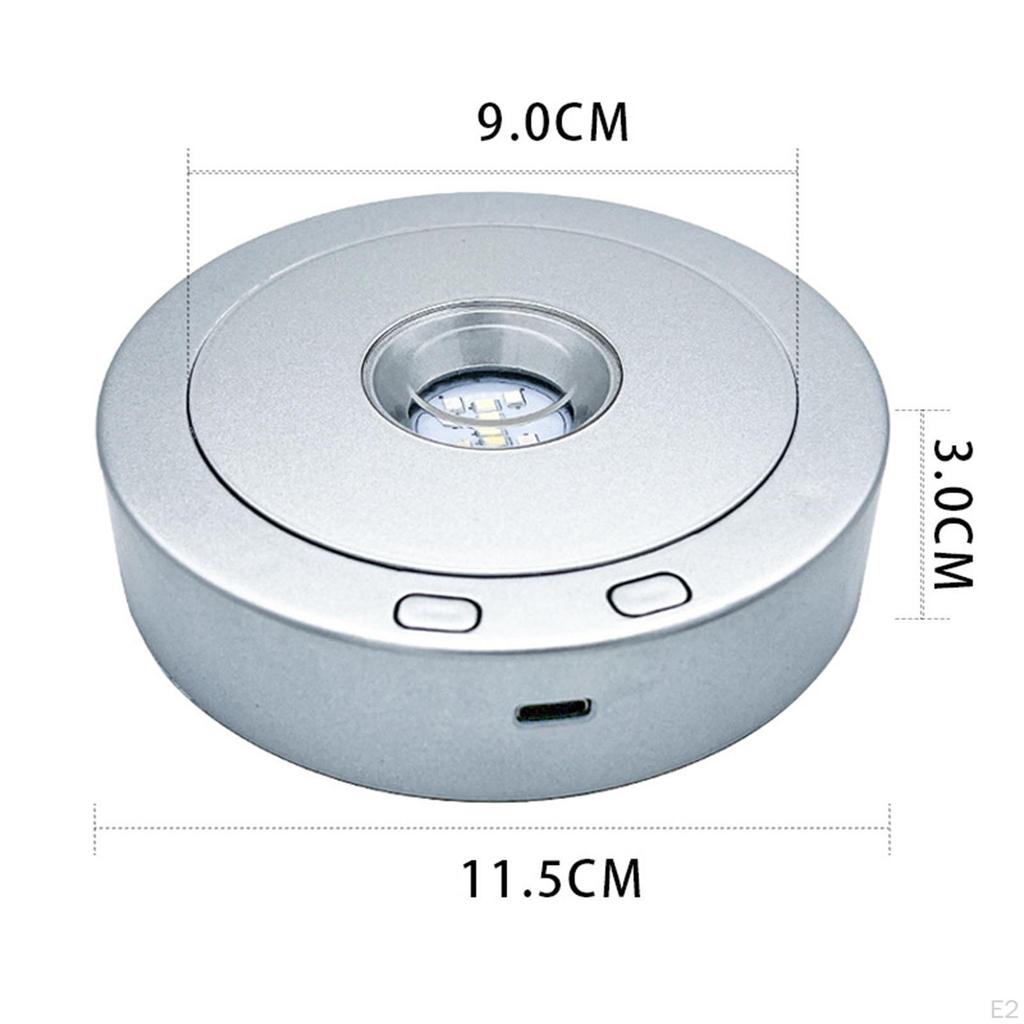 Motorized Rotating Display Stand Speed Adjustable with Colorful LED Lights Electric Turntable for