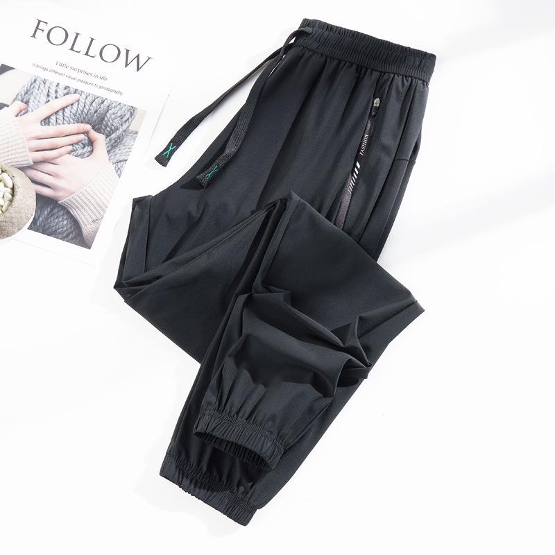 Unisex Summer Ice Silk Quick-Dry Joggers with UPF50 Sun Protection - Loose Fit Nine-Point Casual Pants